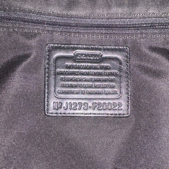 Vintage Coach Peyton Black Patent-Leather Shoulder Bag Tan Leather Trim - Picture 3 of 12